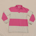 COUNTRY ROAD Polo Top size 12 Womens Pink Stripes Long Sleeve