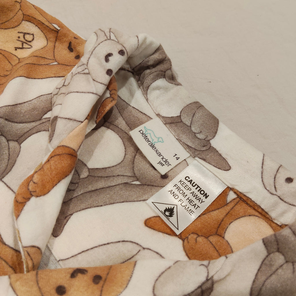 PETER ALEXANDER Flannel Pyjamas Set size 14yrs unisex PA Puppy
