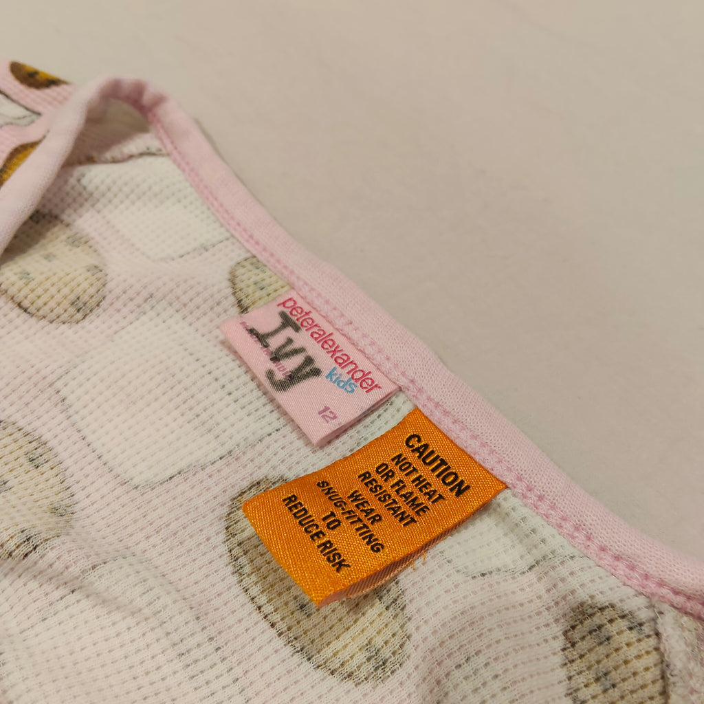 PETER ALEXANDER sleep onesie size 12yrs Girls Pyjamas cookies and milk print