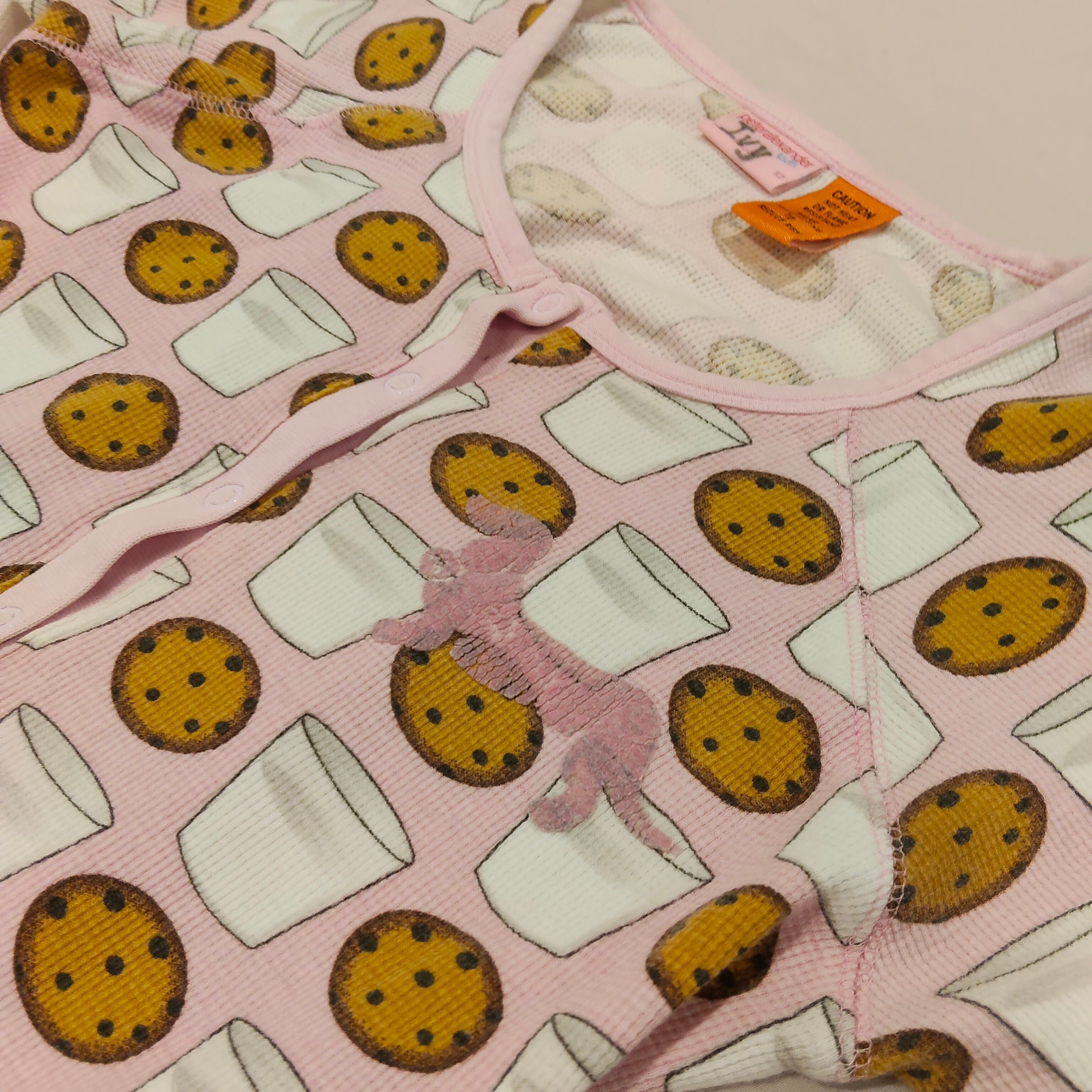 PETER ALEXANDER sleep onesie size 12yrs Girls Pyjamas cookies and milk print