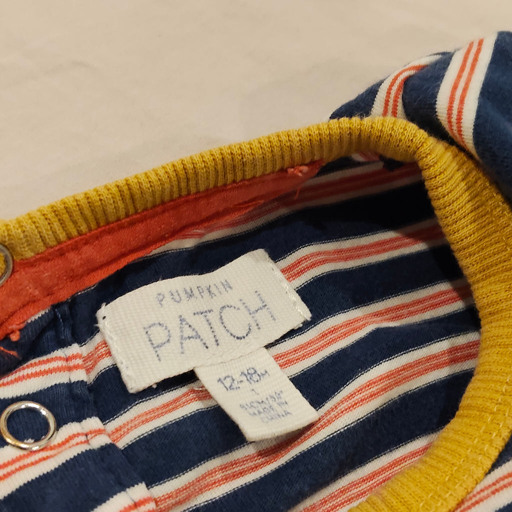PUMPKIN PATCH tee size 12-18m baby boys short sleeve stripes