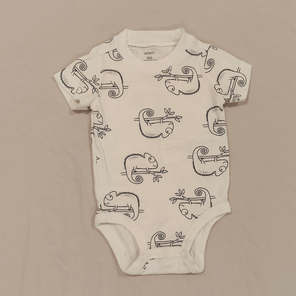 CARTER'S bodysuit size 6m baby short sleeve Chameleon
