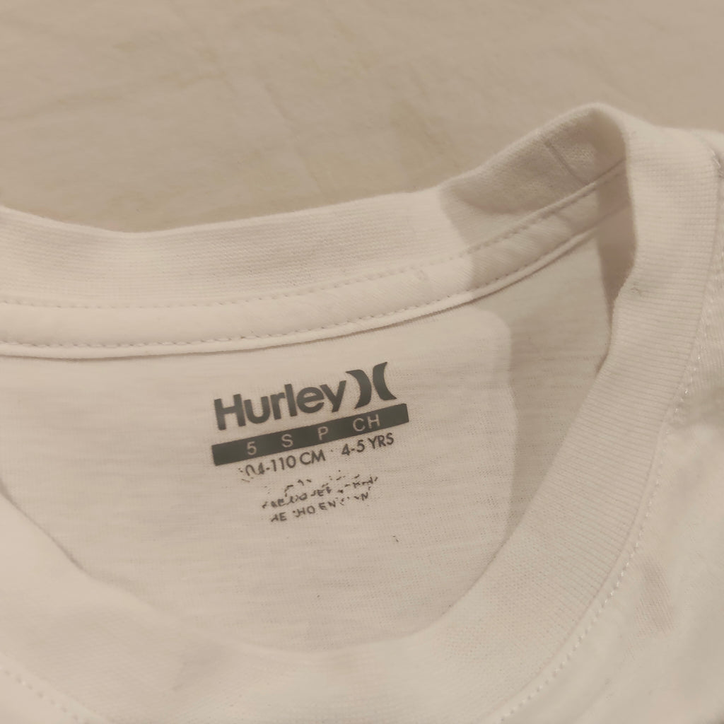 HURLEY tee size 4-5yrs boys short sleeve short sleeve white