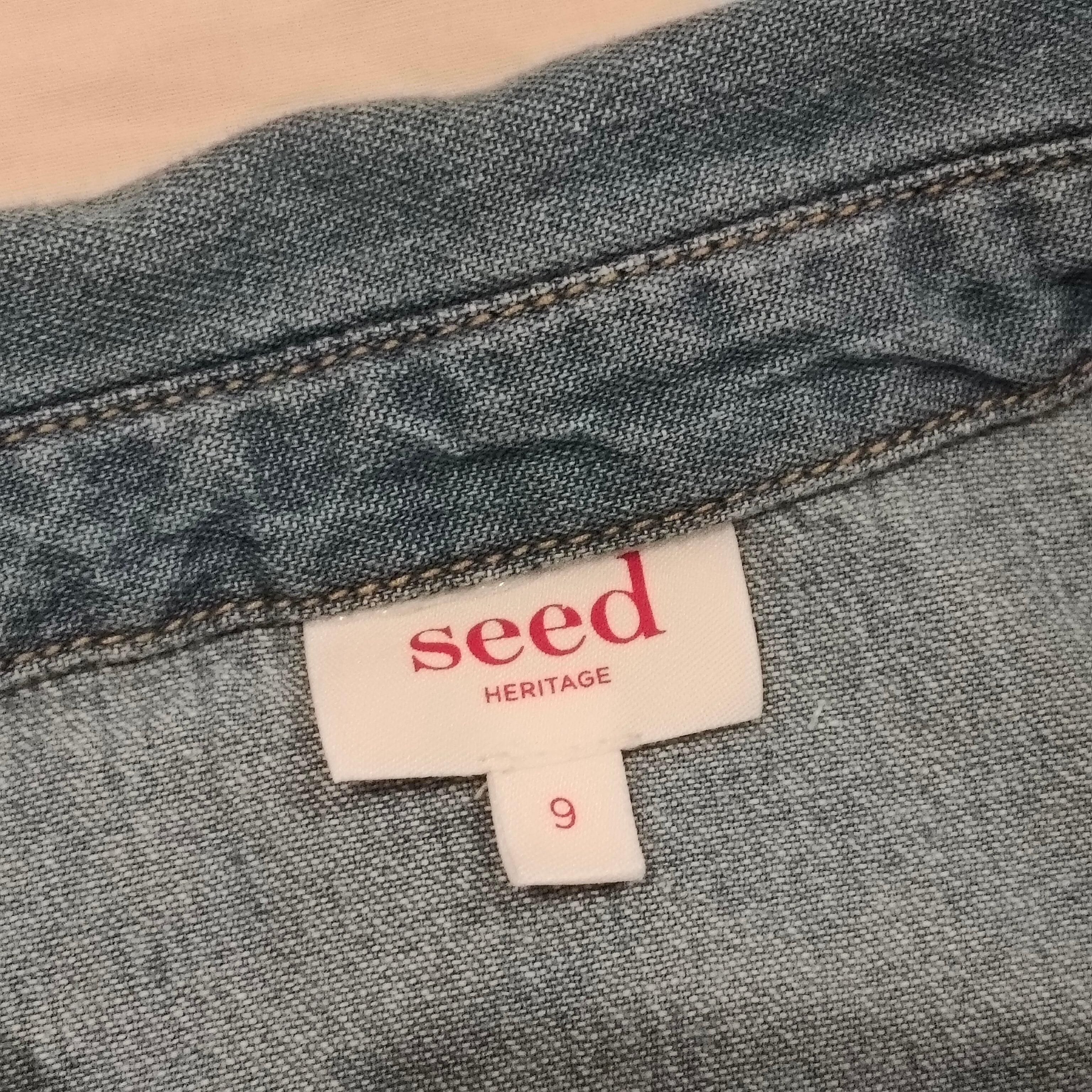 SEED Denim Shirt size 9 Girls long sleeve
