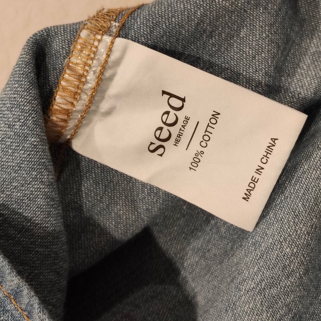 SEED Denim Shirt size 9 Girls long sleeve