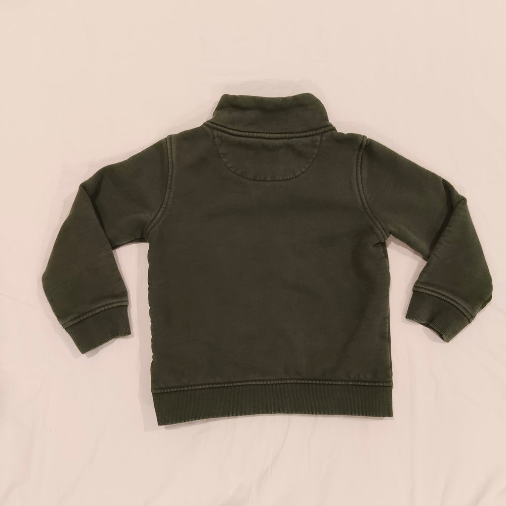 COUNTRY ROAD Heritage Half Zip Sweat size 5 Khaki Green