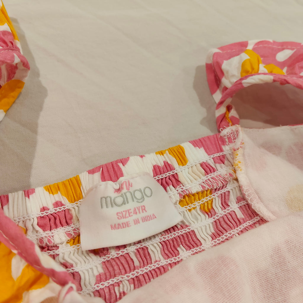 MINI MANGO dress size 4yrs Girls Floral Design