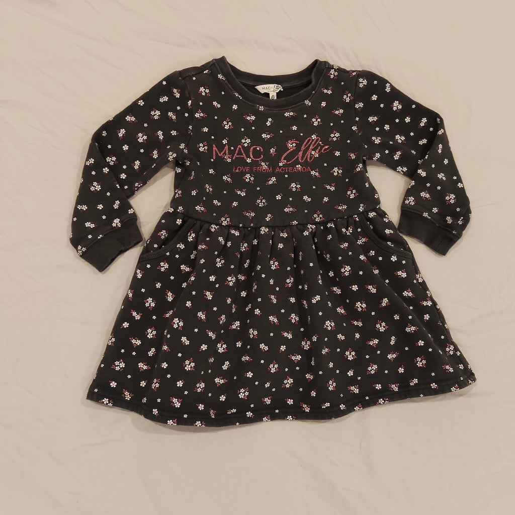 MAC + ELLIE Dress size 6 Girls pink embroidered Logo