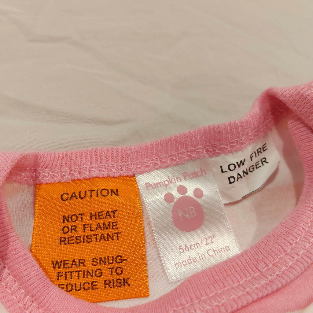 PUMPKIN PATCH bodysuit size Newborn Baby Pink Stripes Short Slevee