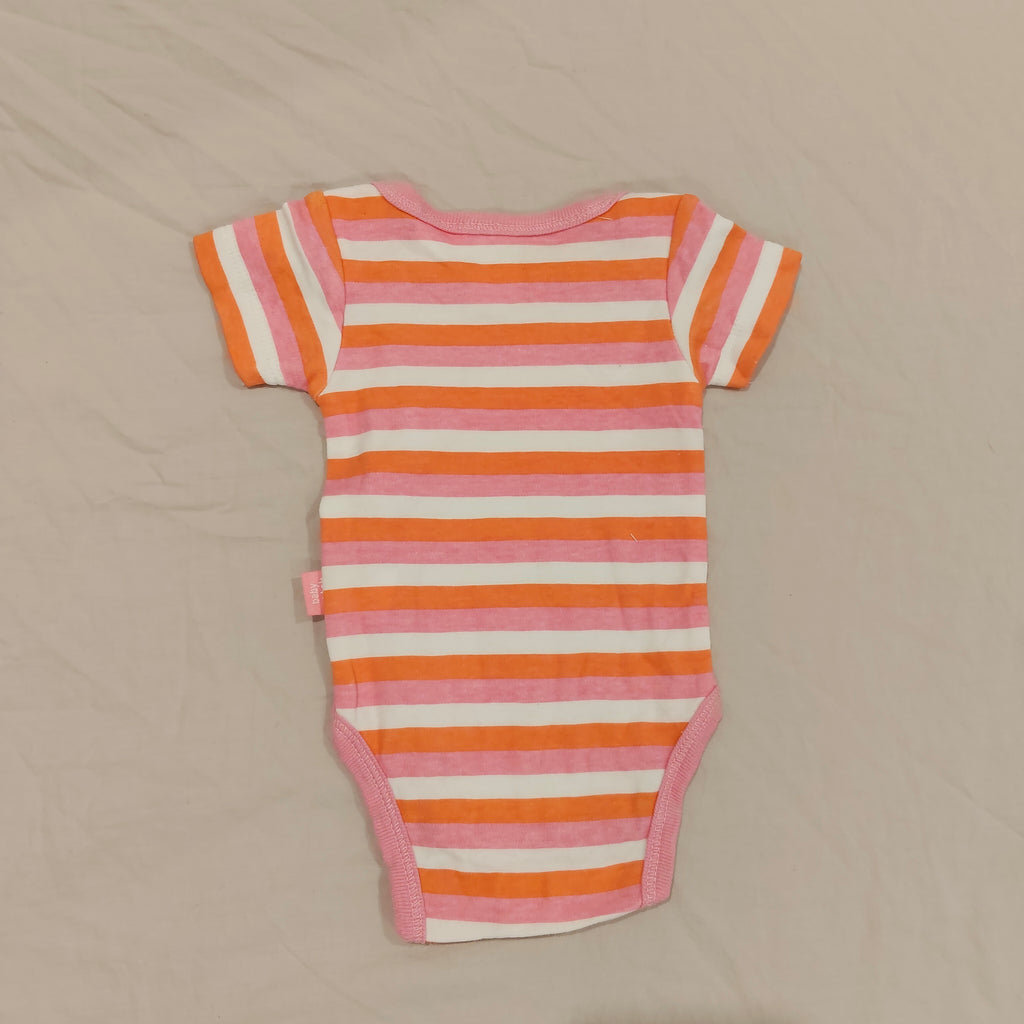 PUMPKIN PATCH bodysuit size Newborn Baby Pink Stripes Short Slevee