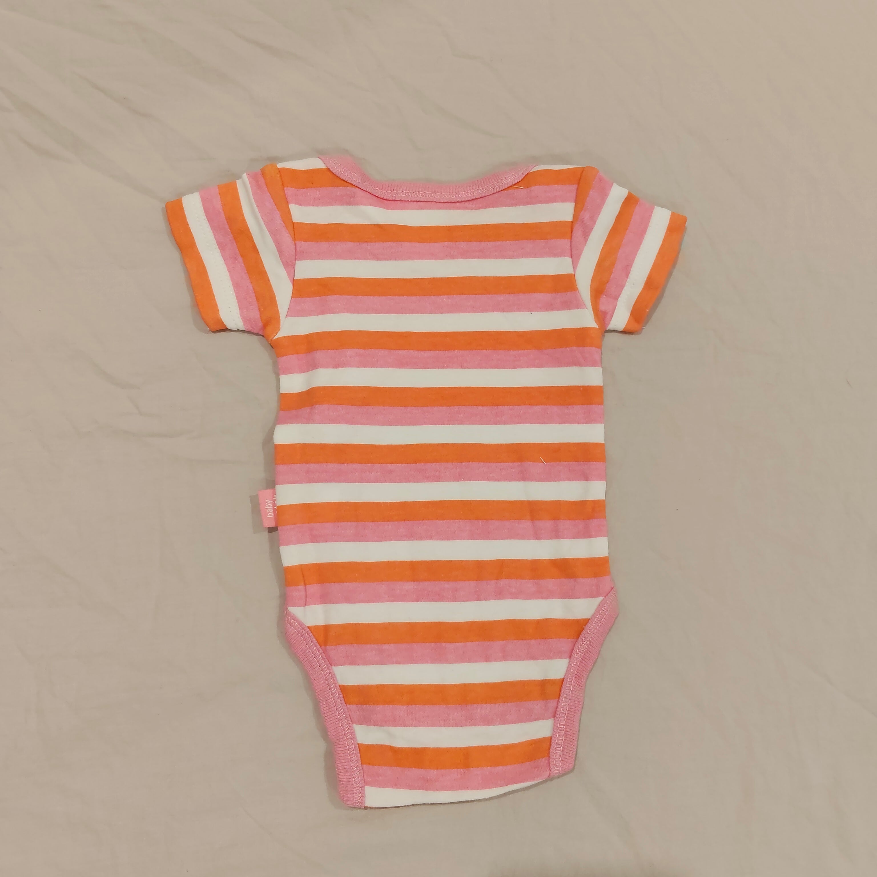 PUMPKIN PATCH bodysuit size Newborn Baby Pink Stripes Short Slevee