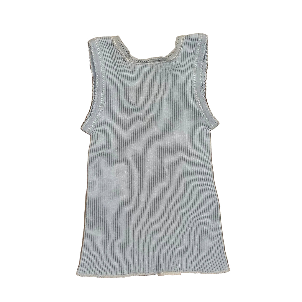 DIMPLES by Jane Anne ribbed baby singlet embroidered bee Size NEWBORN blue