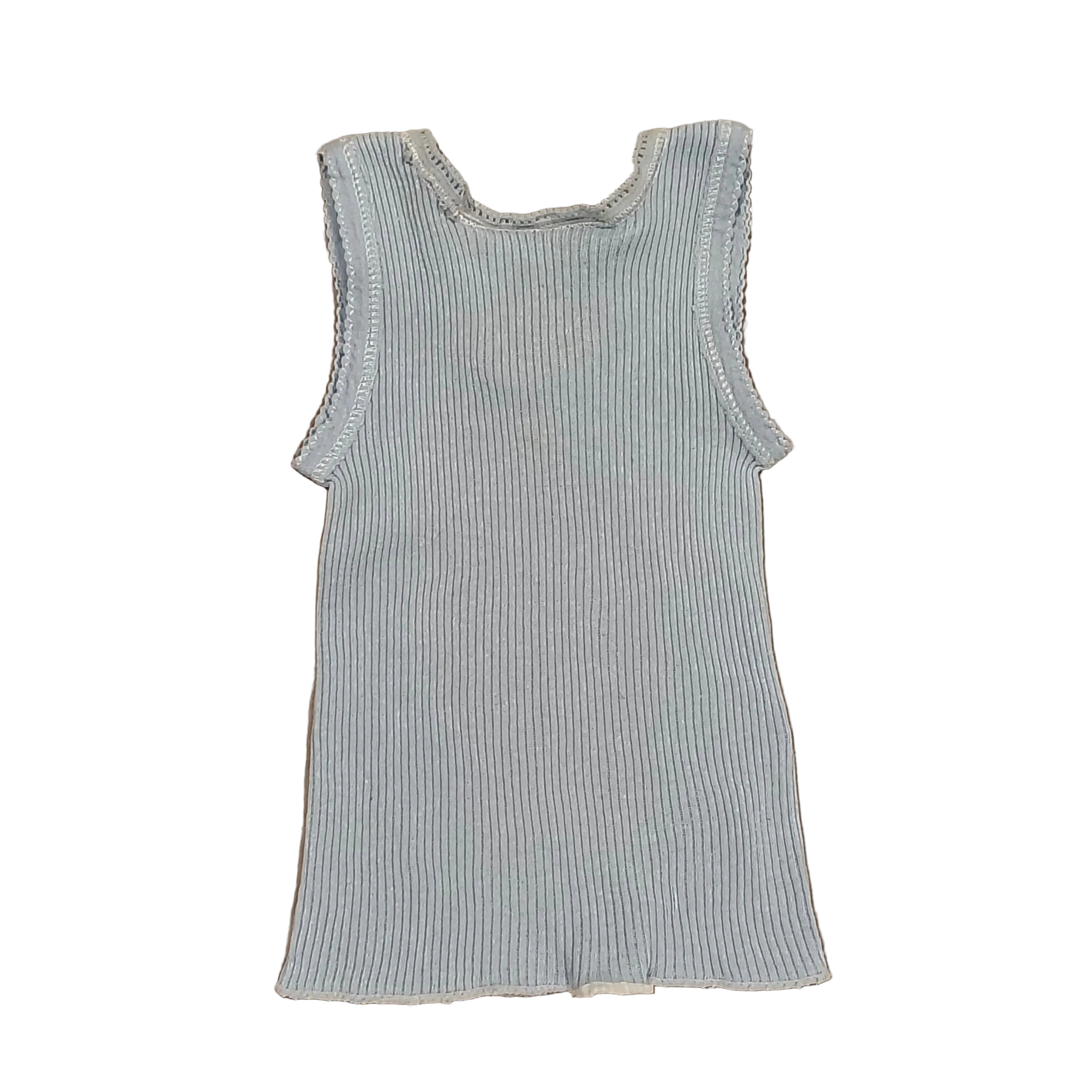 DIMPLES by Jane Anne ribbed baby singlet embroidered bee Size NEWBORN blue