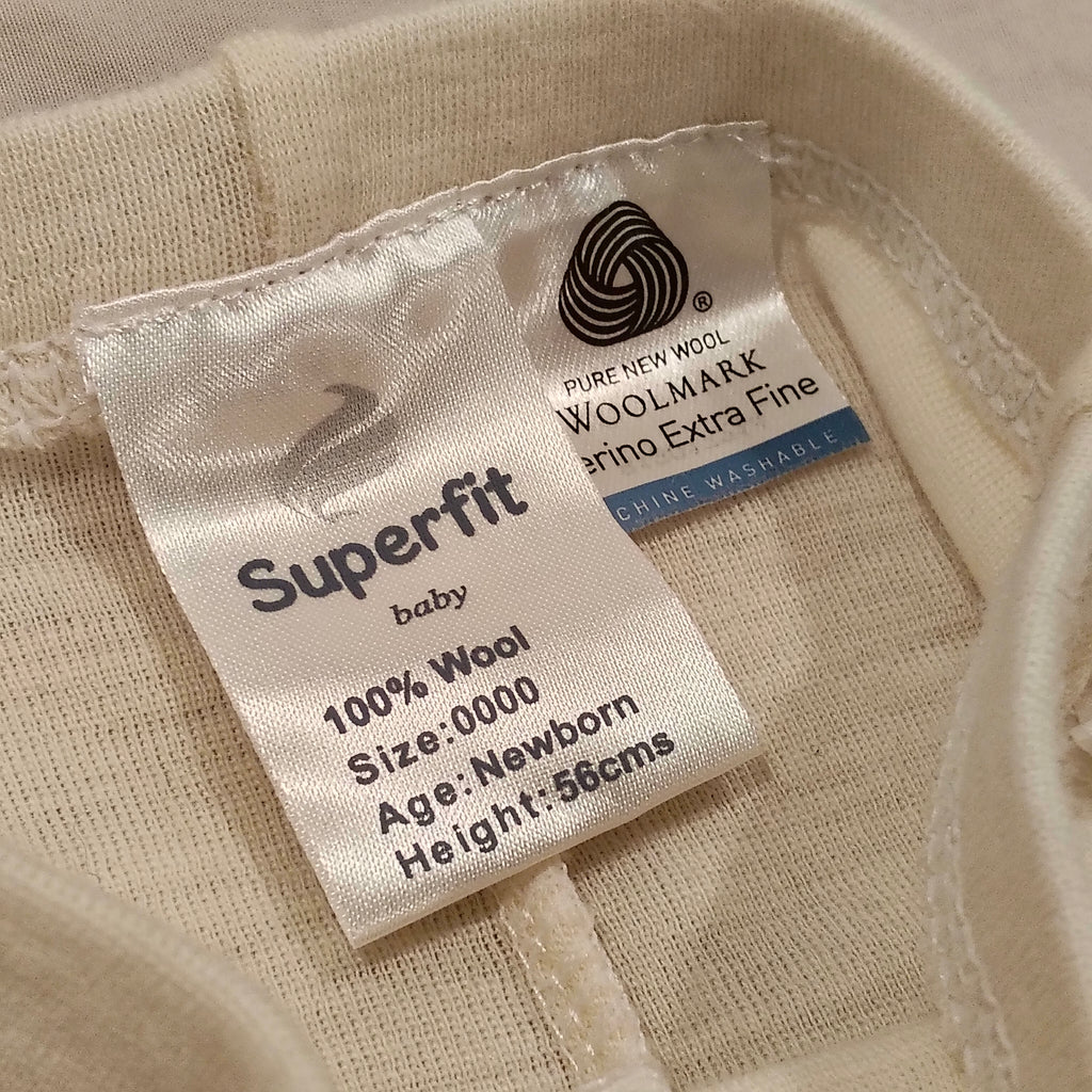 SUPERFIT MERINO footed leggings size NEWBORN
