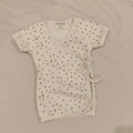 WILSON & FRENCHY Organic Rib Kimono Top Size 3-6M Baby "Chasing the Moon" print