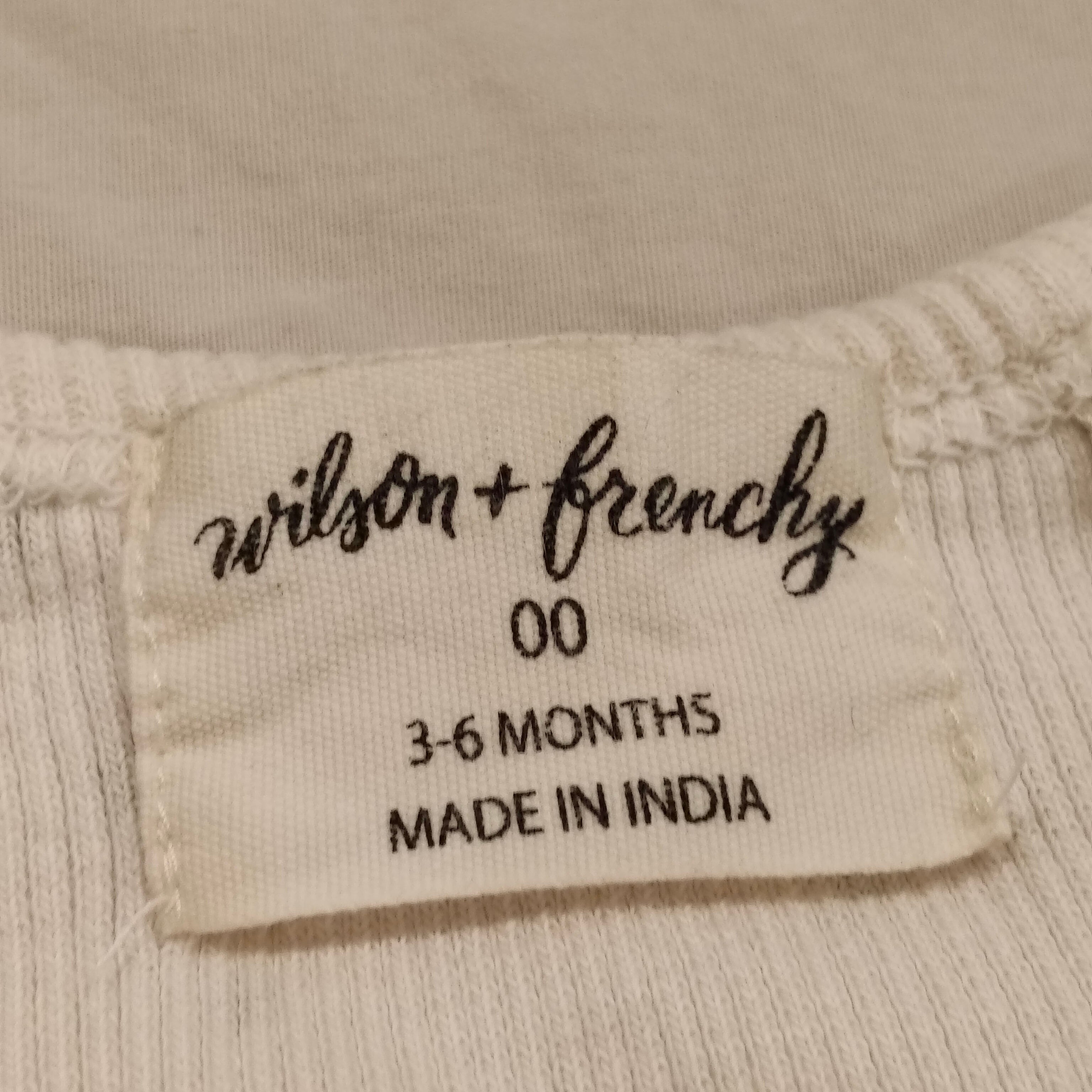 WILSON & FRENCHY Organic Rib Kimono Top Size 3-6M Baby "Chasing the Moon" print