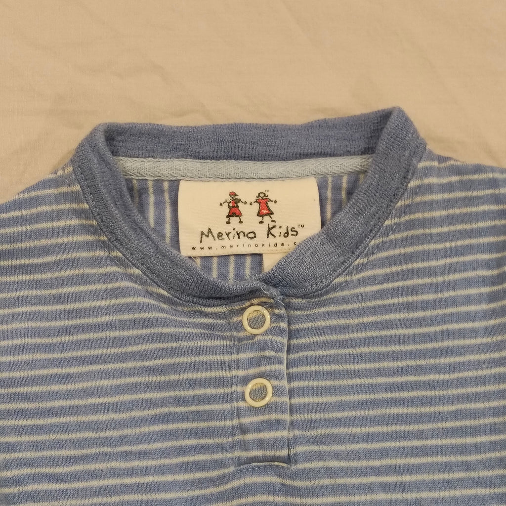 MERINO KIDS 100% MERINO Sleep Gown size Newborn blue stripes