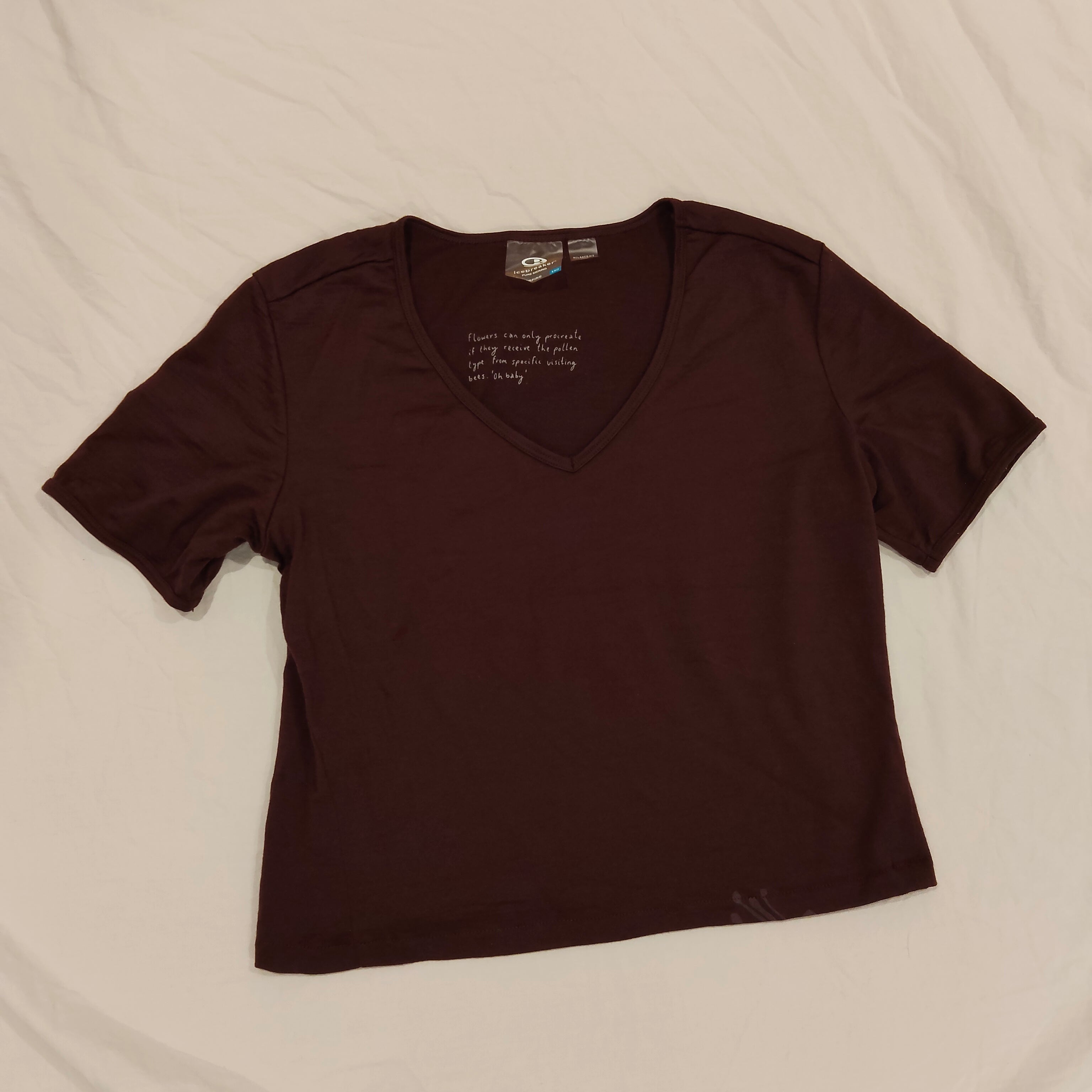 ICEBREAKER MERINO crop top size Small Womens short sleeve