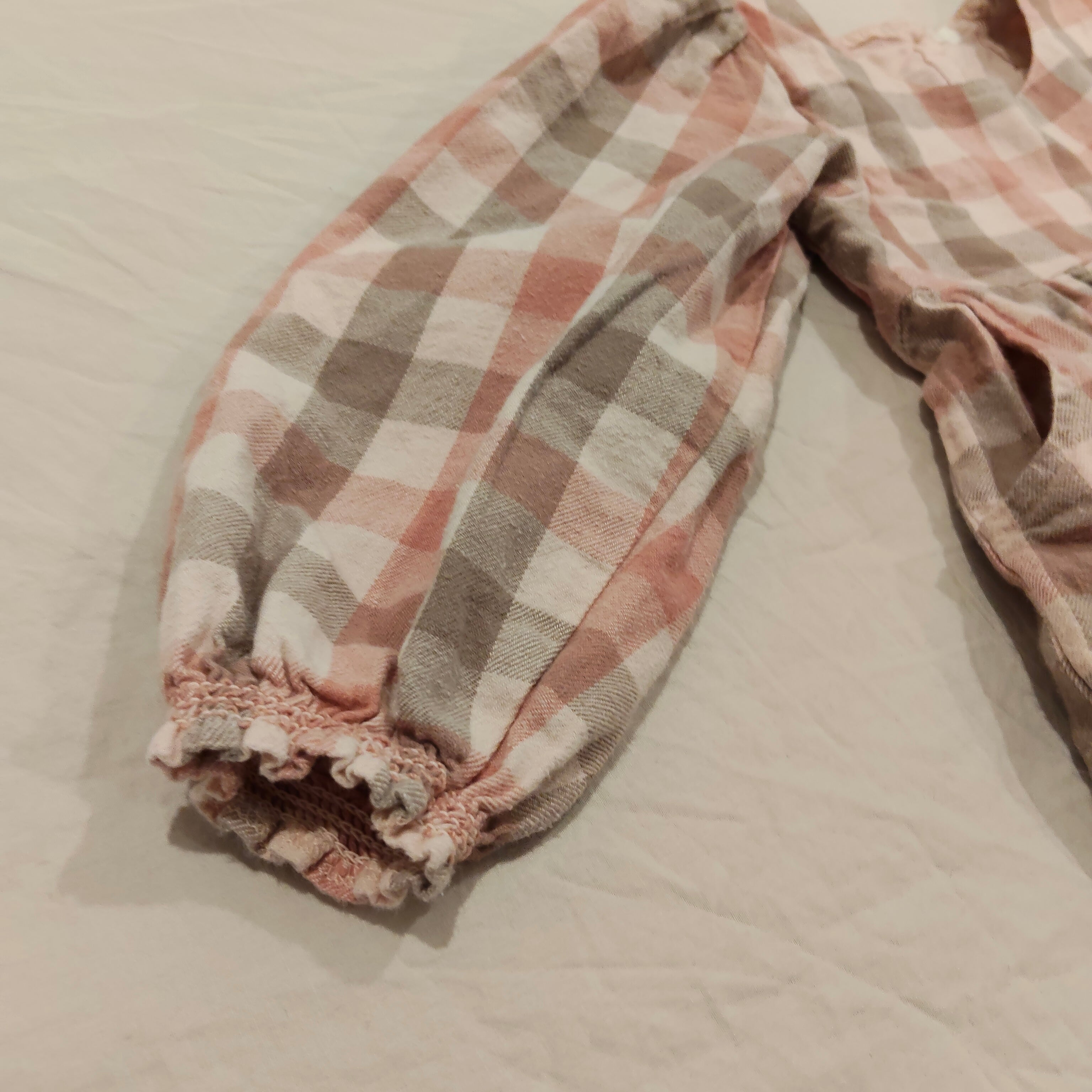 PUREBABY Gingham Dress size 5 Girls long sleeve Organic Cotton