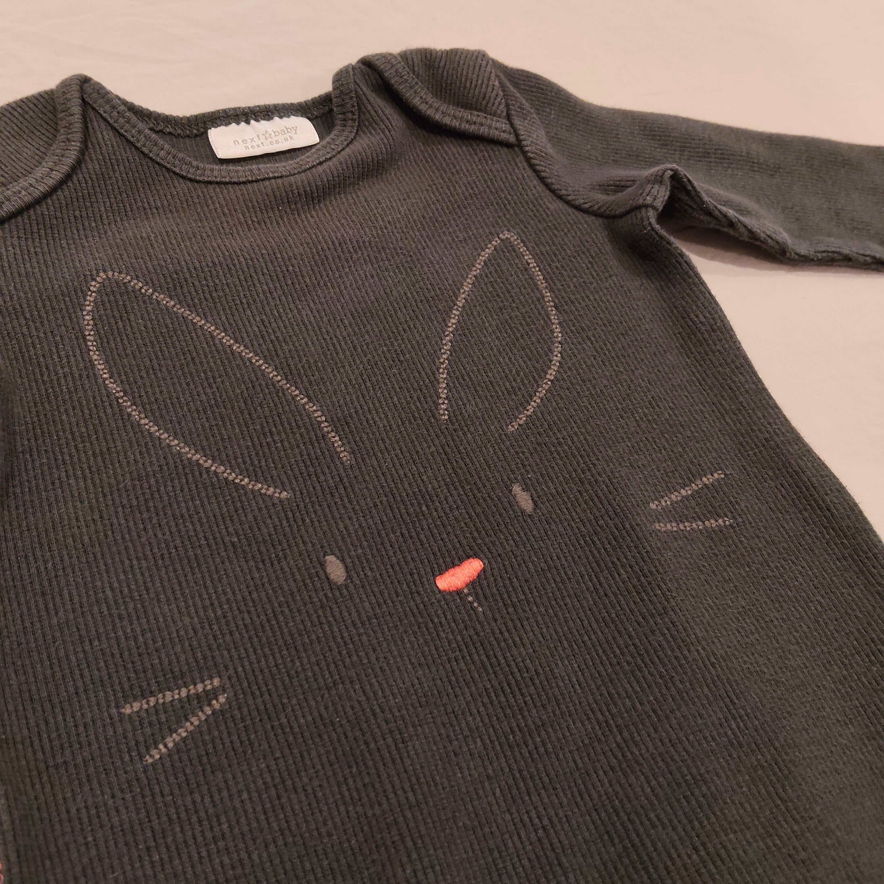 NEXT Baby Onesie size 3-6M Baby stitched bunny rabbit design