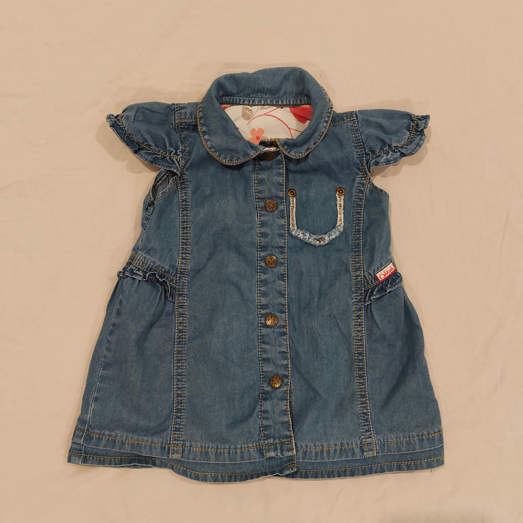 OSHKOSH denim Y2K dress size 3-6M Baby Girls