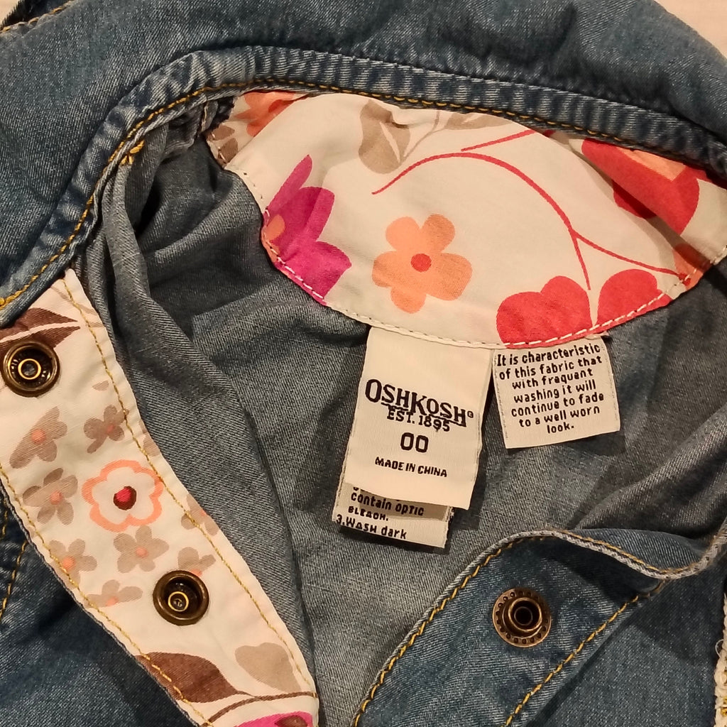 OSHKOSH denim Y2K dress size 3-6M Baby Girls