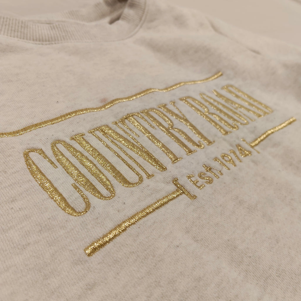 COUNTRY ROAD Heritage Crew Sweatshirts size 5 with metallic gold embroidered