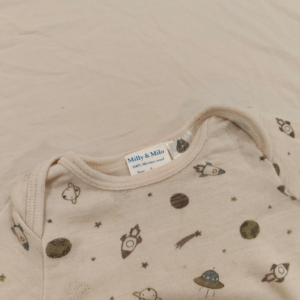 MILLY & MILO 100% MERINO topo size 6-12M Baby long sleeve