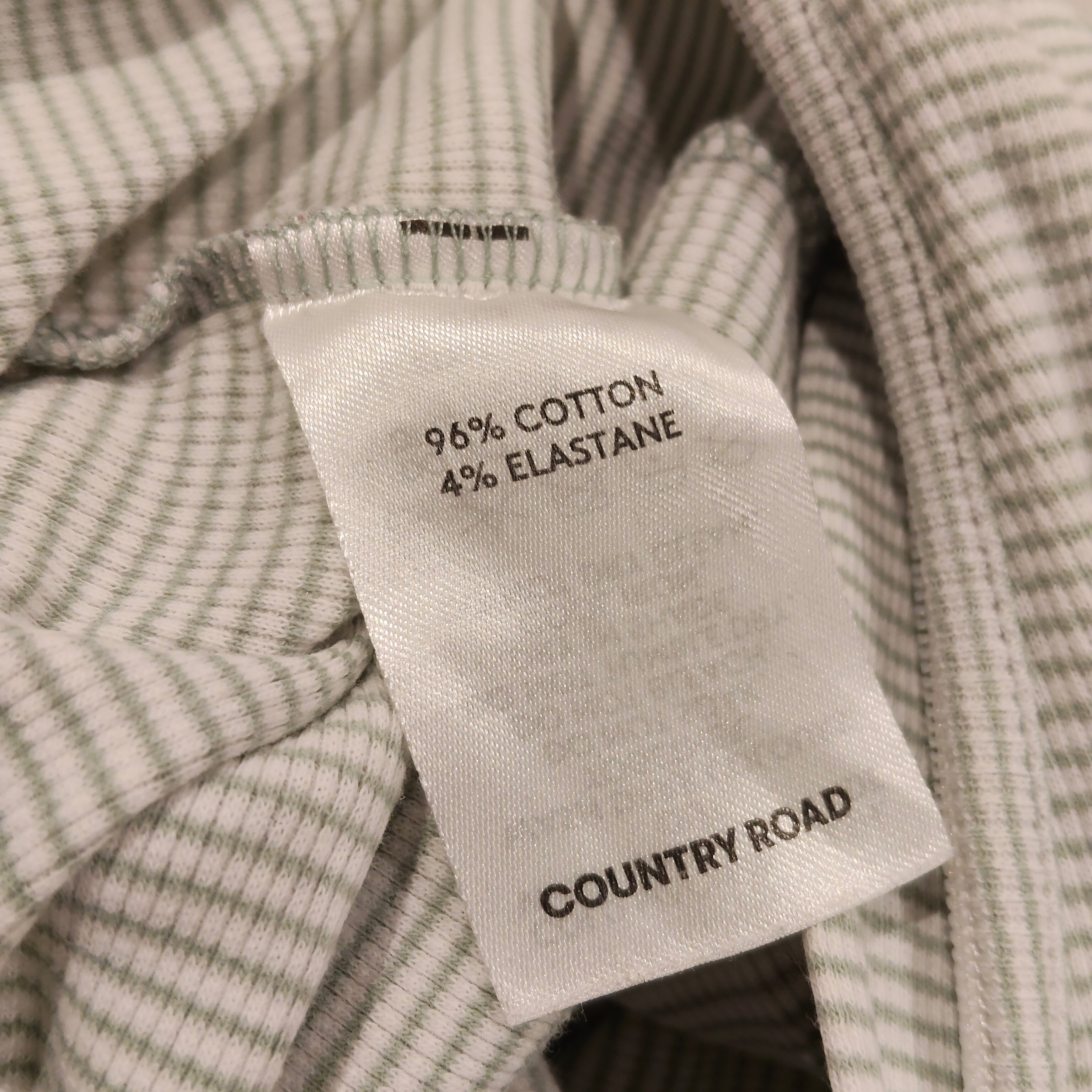 COUNTRY ROAD Organically Grown Cotton Stripe Rib Jumpsuit size 6-12M Baby