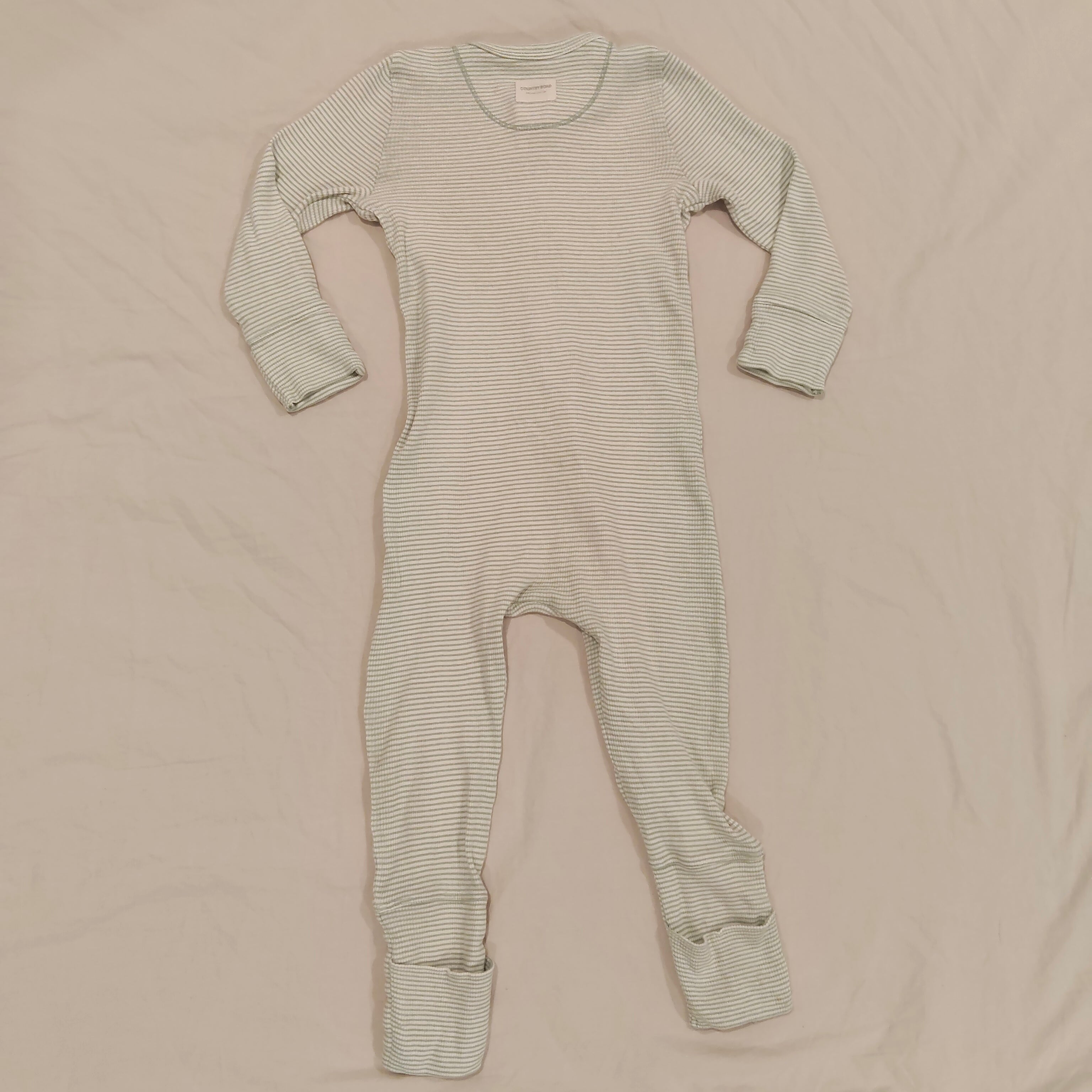 COUNTRY ROAD Organically Grown Cotton Stripe Rib Jumpsuit size 6-12M Baby