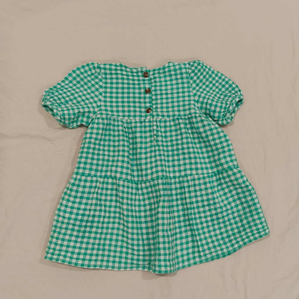 SEED HERITAGE Tiered Gingham Dress Baby Girls size 12-18M