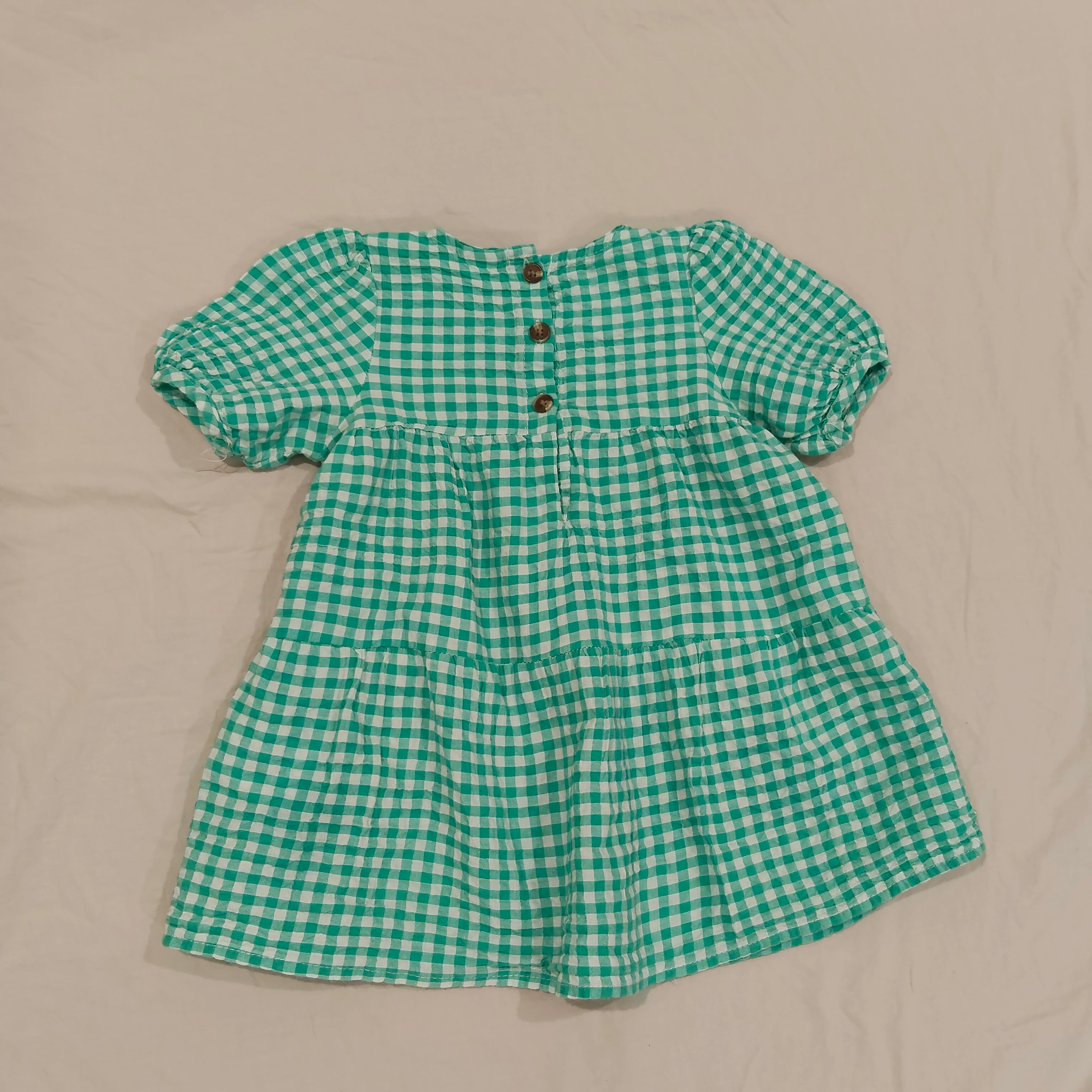 SEED HERITAGE Tiered Gingham Dress Baby Girls size 12-18M