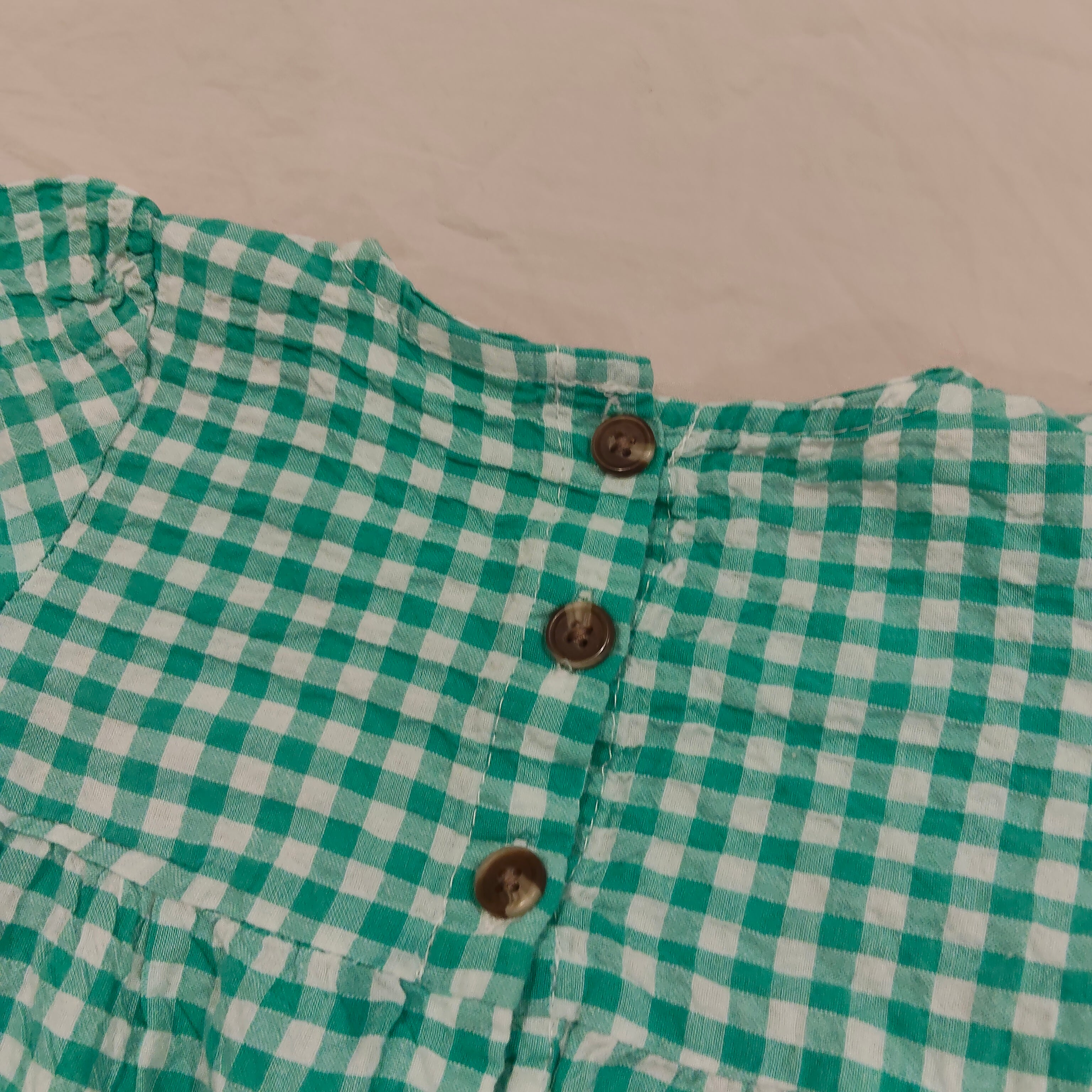 SEED HERITAGE Tiered Gingham Dress Baby Girls size 12-18M