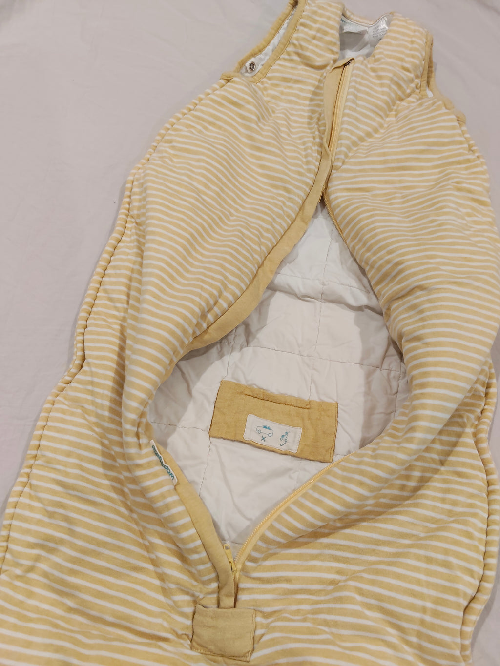 WOOLBABE Duvet Front Zip Merino/Organic Cotton Sleeping Bag size 000 to 2 (3-24M) - Buttercup RRP $199