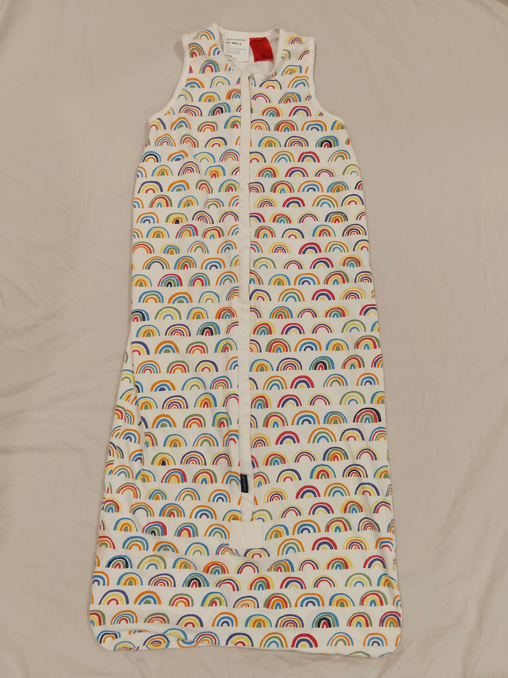 THE SLEEP STORE Organic Cotton 0.2 tog Swaddle Sleep Bag size 000 to 2 (3-24M) Rainbow