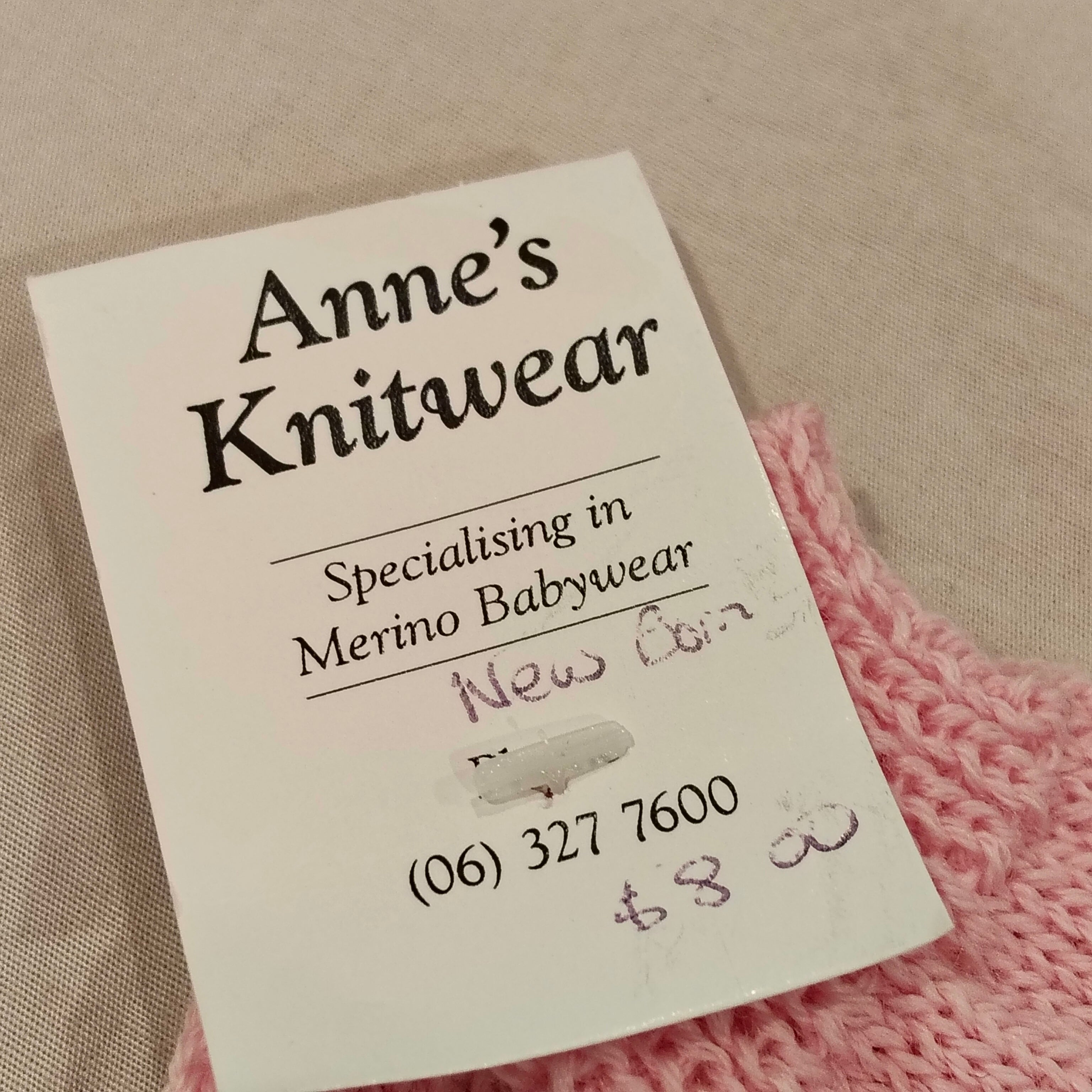 NEW Anne's Knitwear MERINO Baby Socks size NewBorn Pink