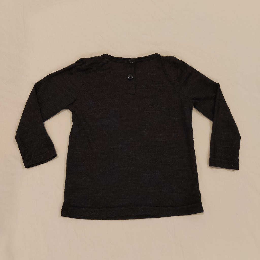 TEENY WEENY 100% Merino Top size 12M Baby - Tractor Print