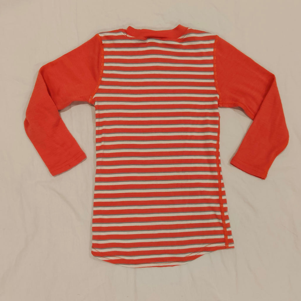 MACPAC 100% MERINO top size 2-3yrs long sleeve orange stripes