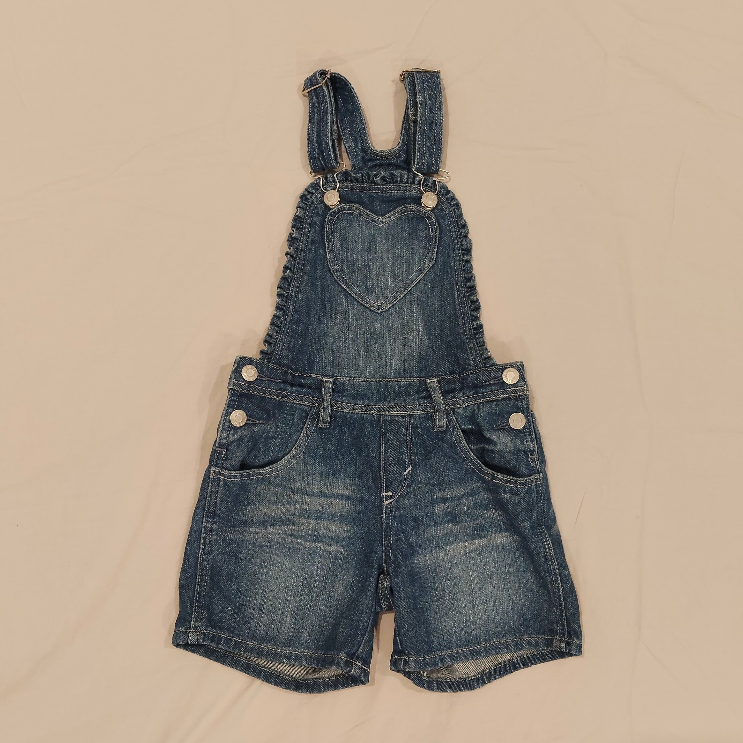 Angel in Disguise Denim Short Overalls Size 6 Girls