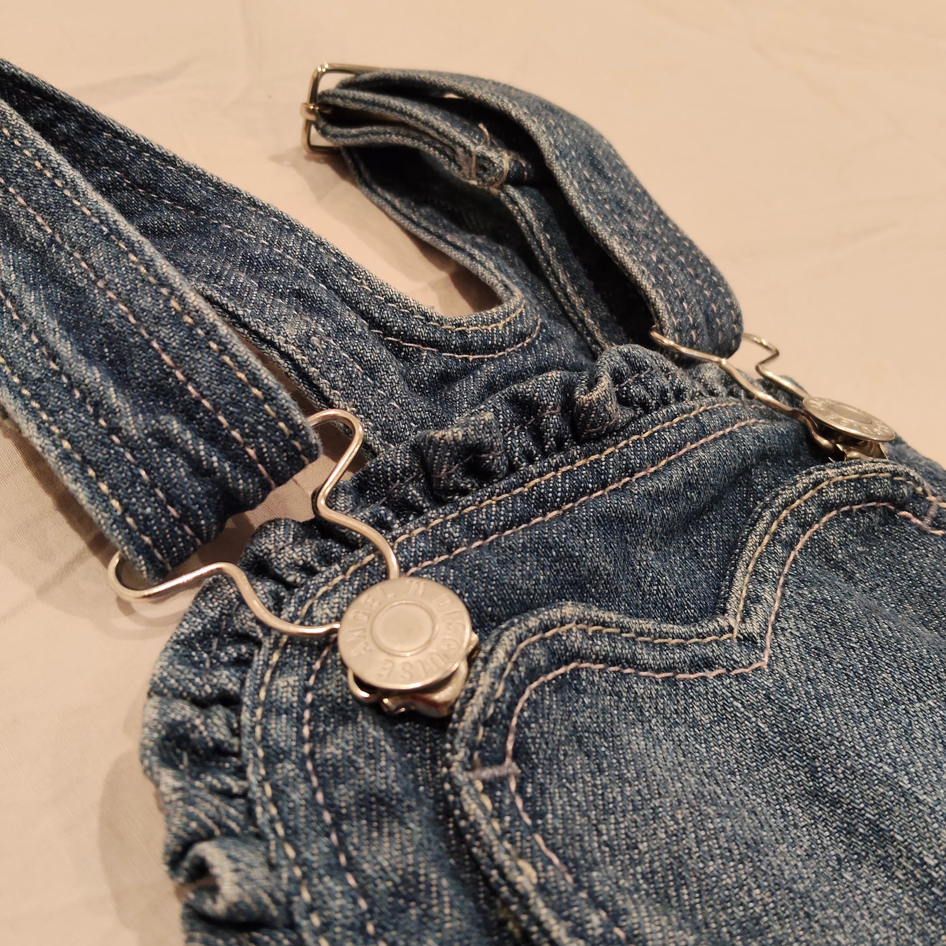 Angel in Disguise Denim Short Overalls Size 6 Girls