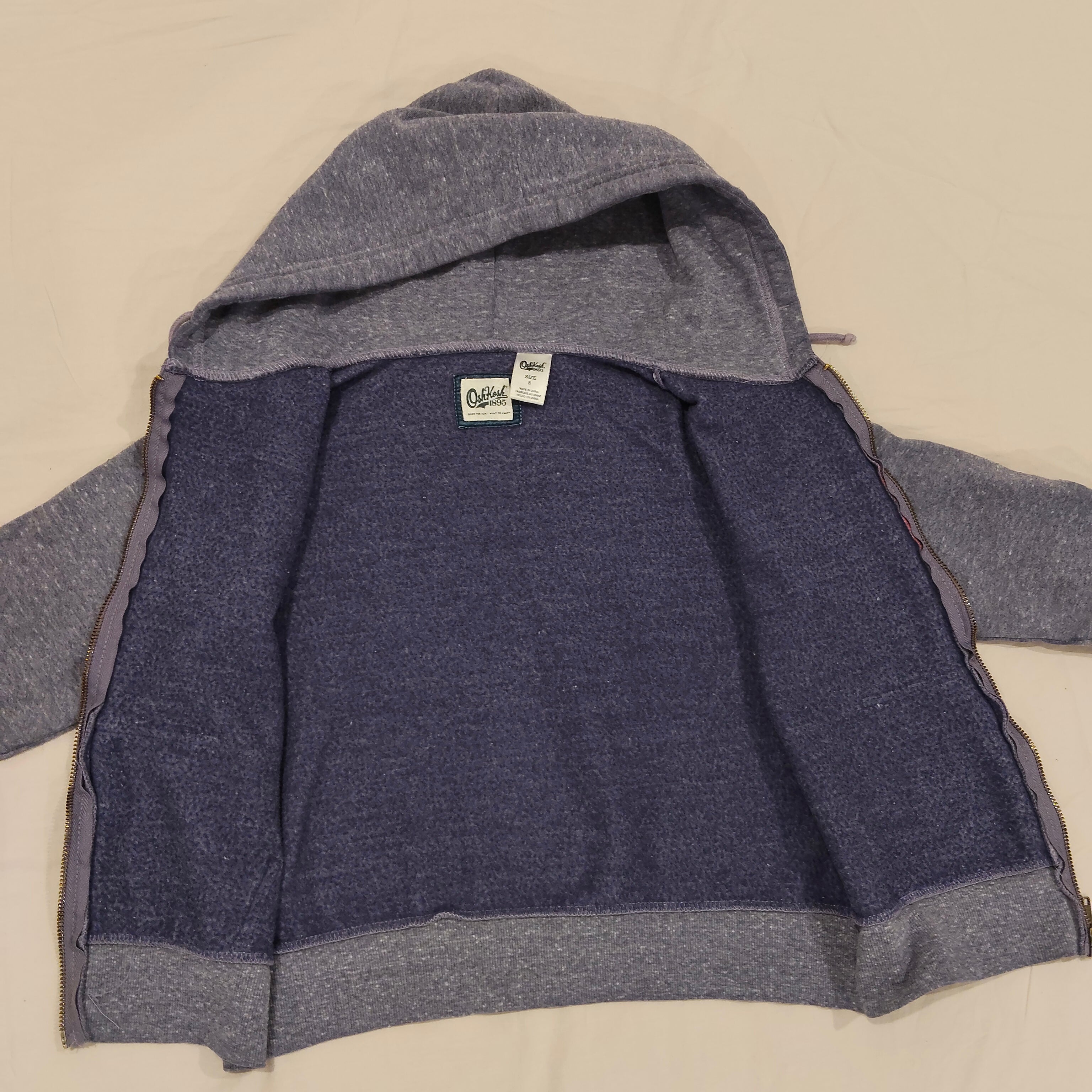 OSHKOSH B'gosh zip up hoodie size 8 Girls