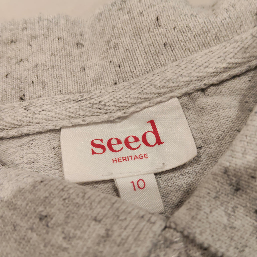 SEED Polo Shirt Size 10 Boys Grey Short Sleeve