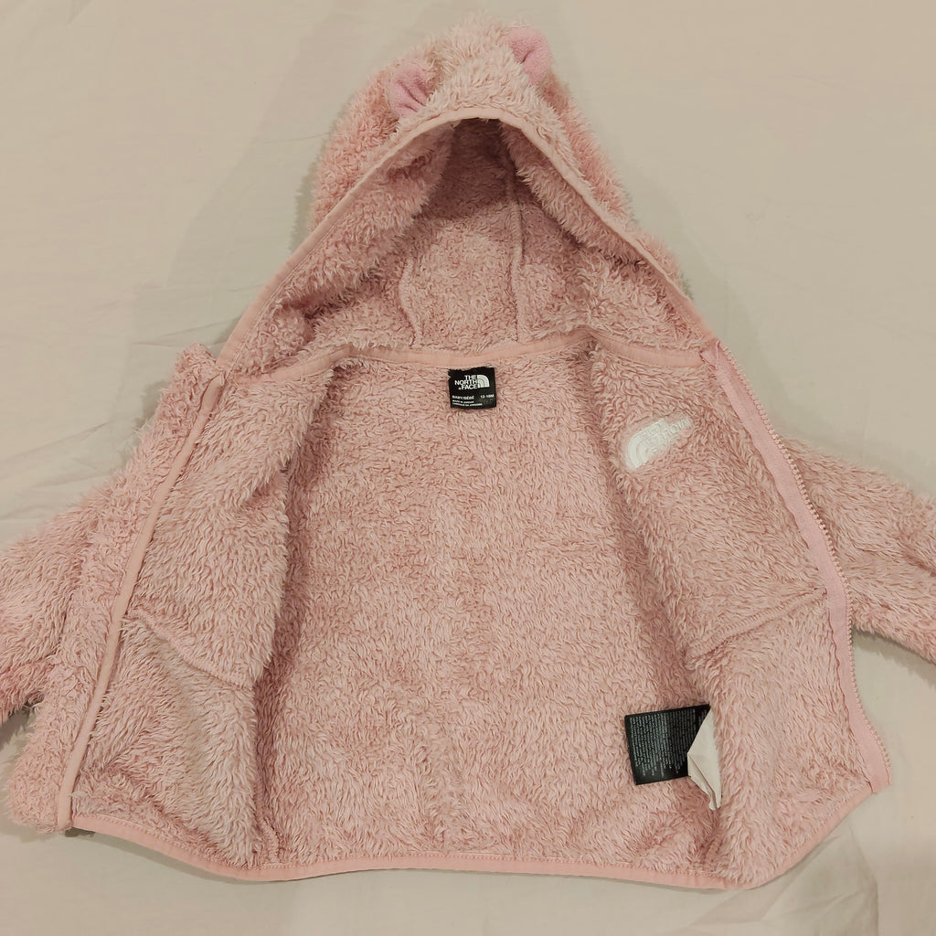 THE NORTH FACE Baby Bear Full Zip Hoodie - Light Pink Size 12-18M Baby