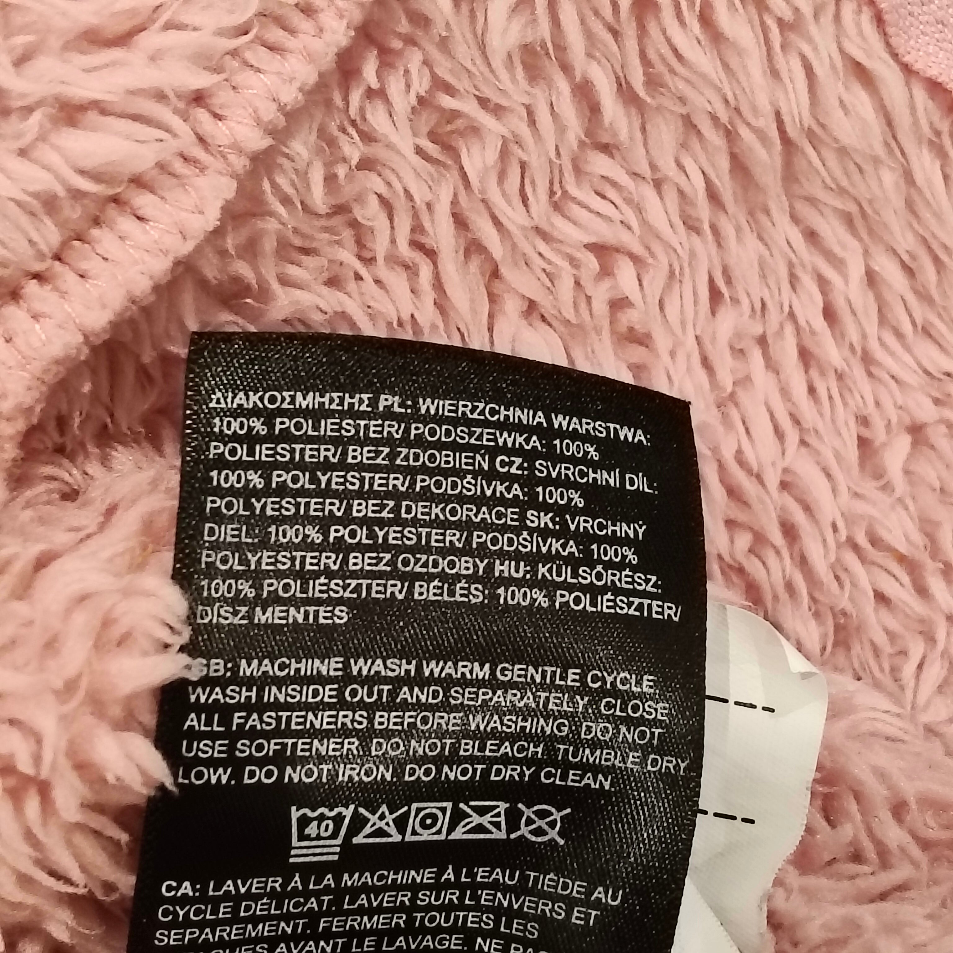 THE NORTH FACE Baby Bear Full Zip Hoodie - Light Pink Size 12-18M Baby