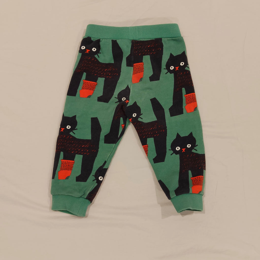 GORMAN Playground track pants size 18-24M baby Black Cat Print