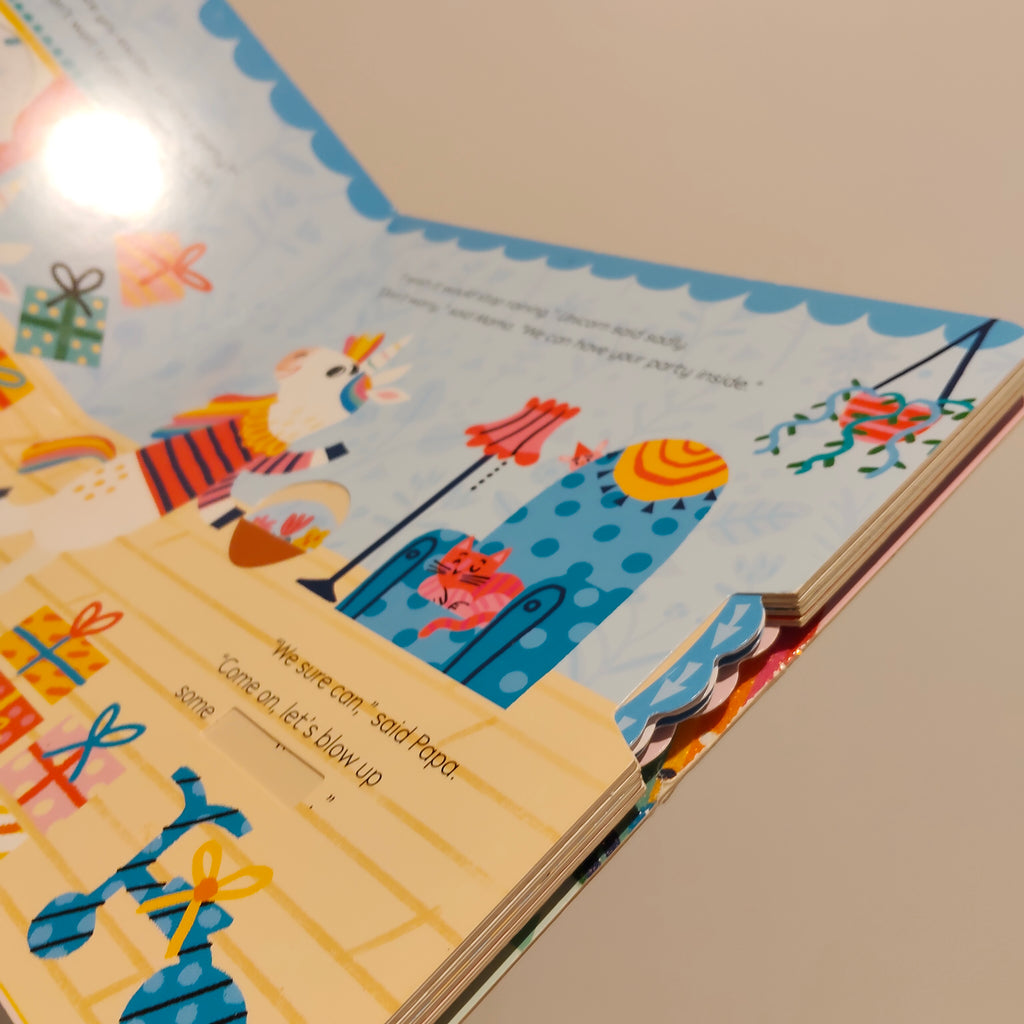 "Unicorn's Birthday: Turn the Wheels for Some Silly Fun!" written by Lucy Golden BOARDBOOK