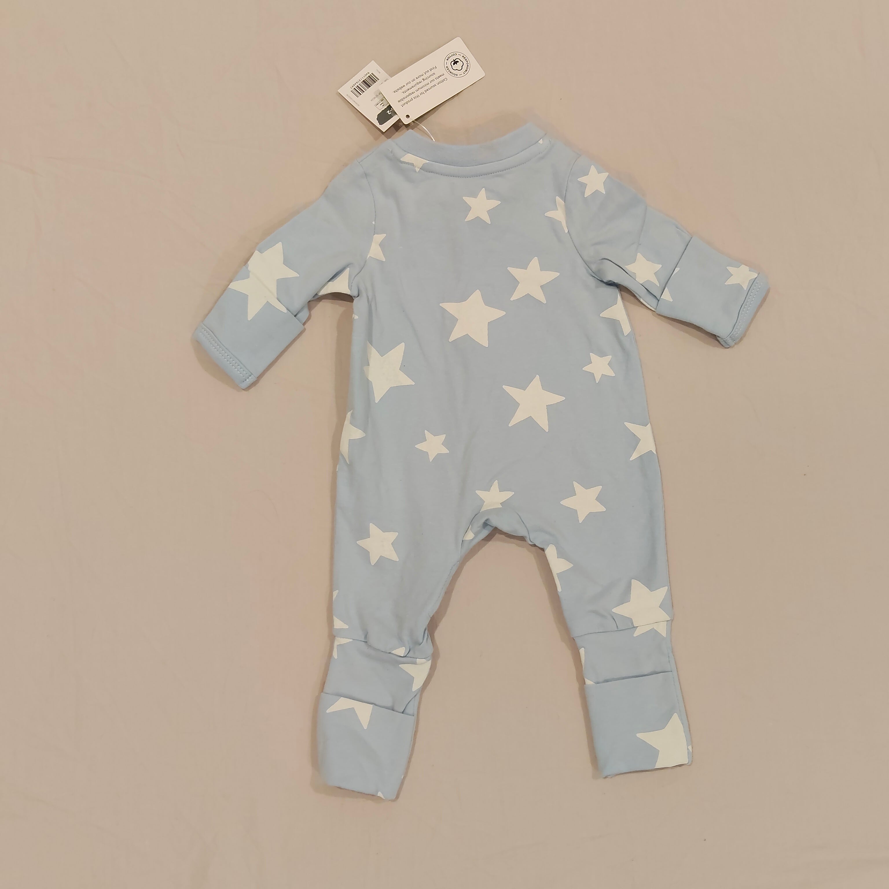 NEW Young Original zip onesie size Newborn Blue Stars
