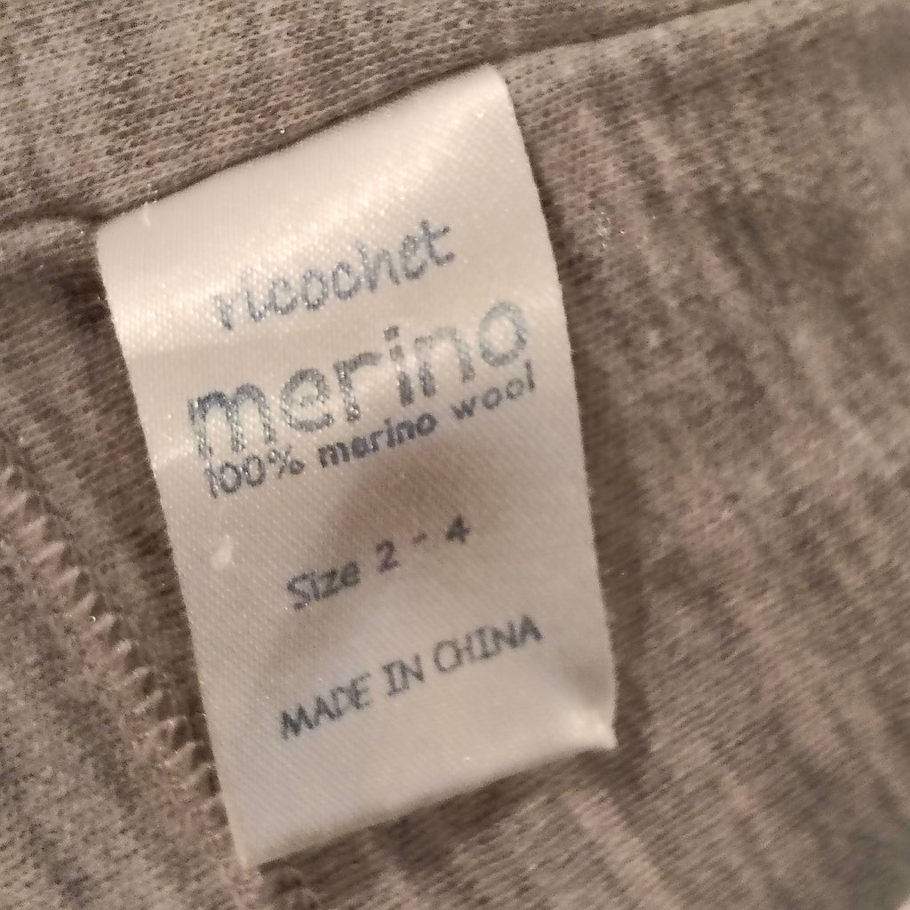 100% Merino Beanie Size 2-4yrs unisex grey