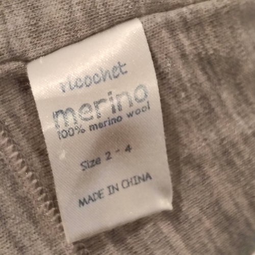 100% Merino Beanie Size 2-4yrs unisex grey