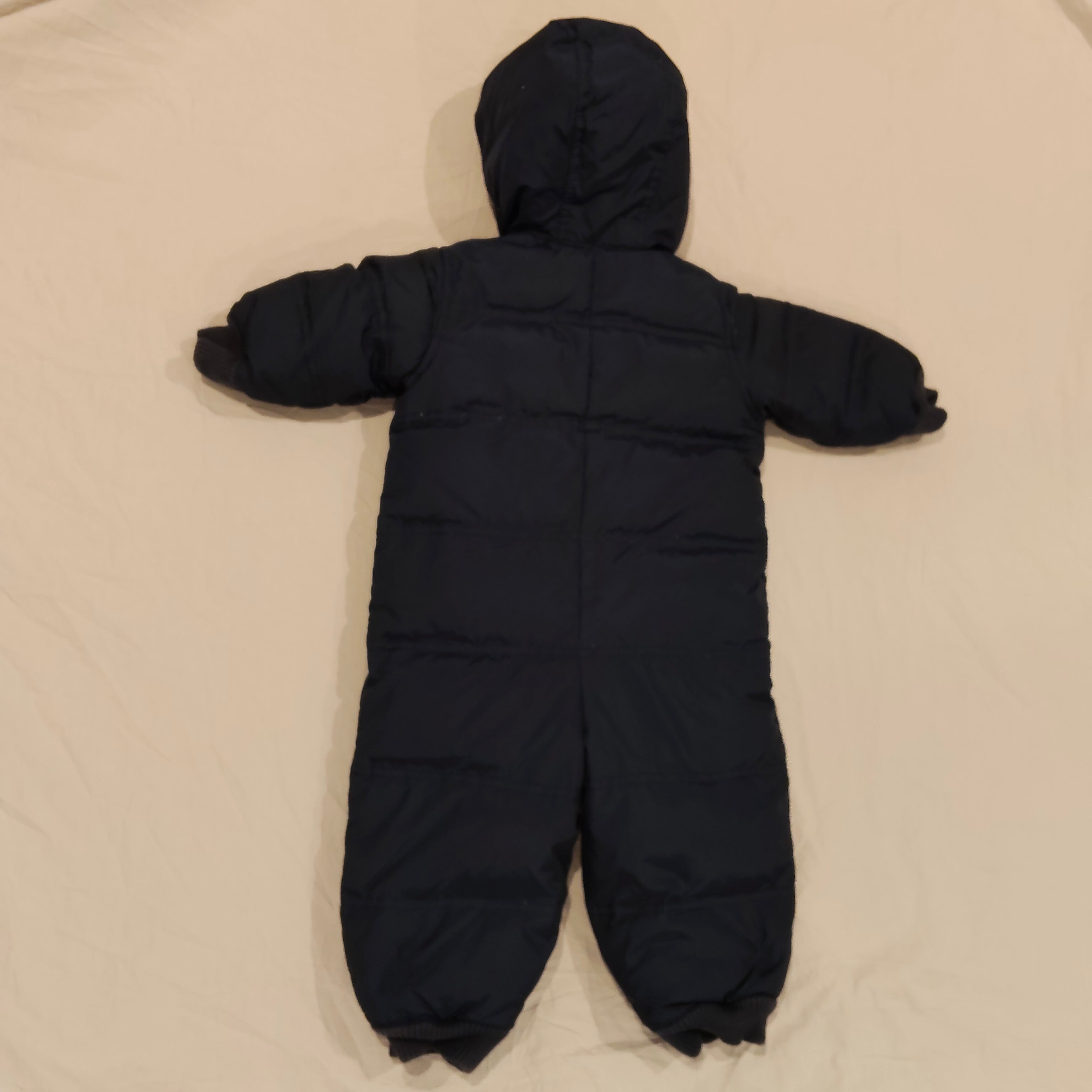 GAP snowsuit puffer down filling Size 12-18M Baby Navy